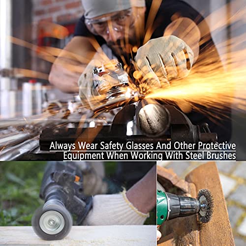 Wire Brush Wheel Cup Brush Set 20 Pack,Wire Brush For Drill 1/4 Inch Hex Shank 0.012 Inch Coarse Carbon Steel Crimped Wire Wheel For Cleaning Rust, Stripping And Abrasive, For Drill Attachment (Grey) #TOP5