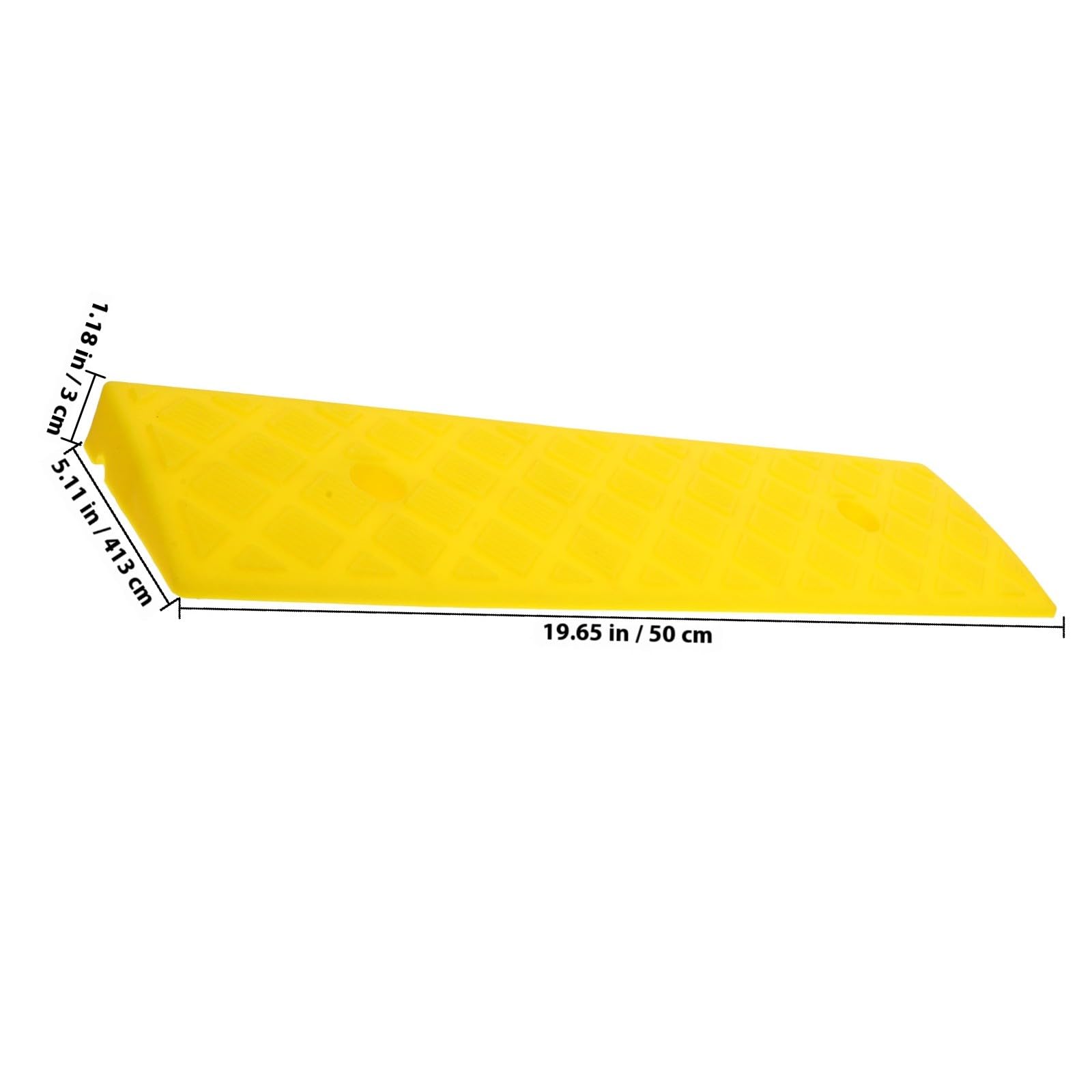ifundom Rampa di Soglia in Plastica Gialla 50x13cm per Mobili Ruote o Biciclette 2 Pezzi Resistente All'usura per Casa e Lavoro