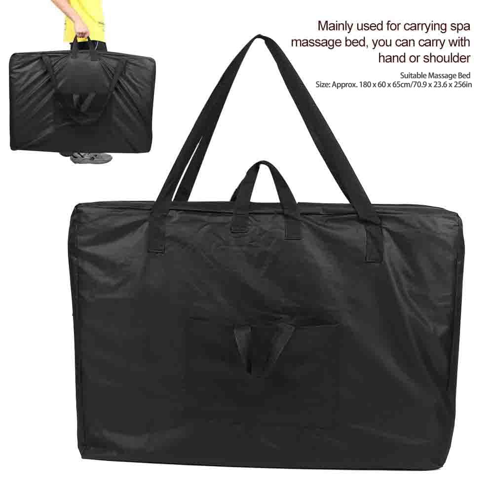 Bolsa de lona para cama de masaje, bolsa de almacenamiento y bandolera reutilizable para mesas SPA (93 x 63 x 23 cm), impermeable y resistente, color negro