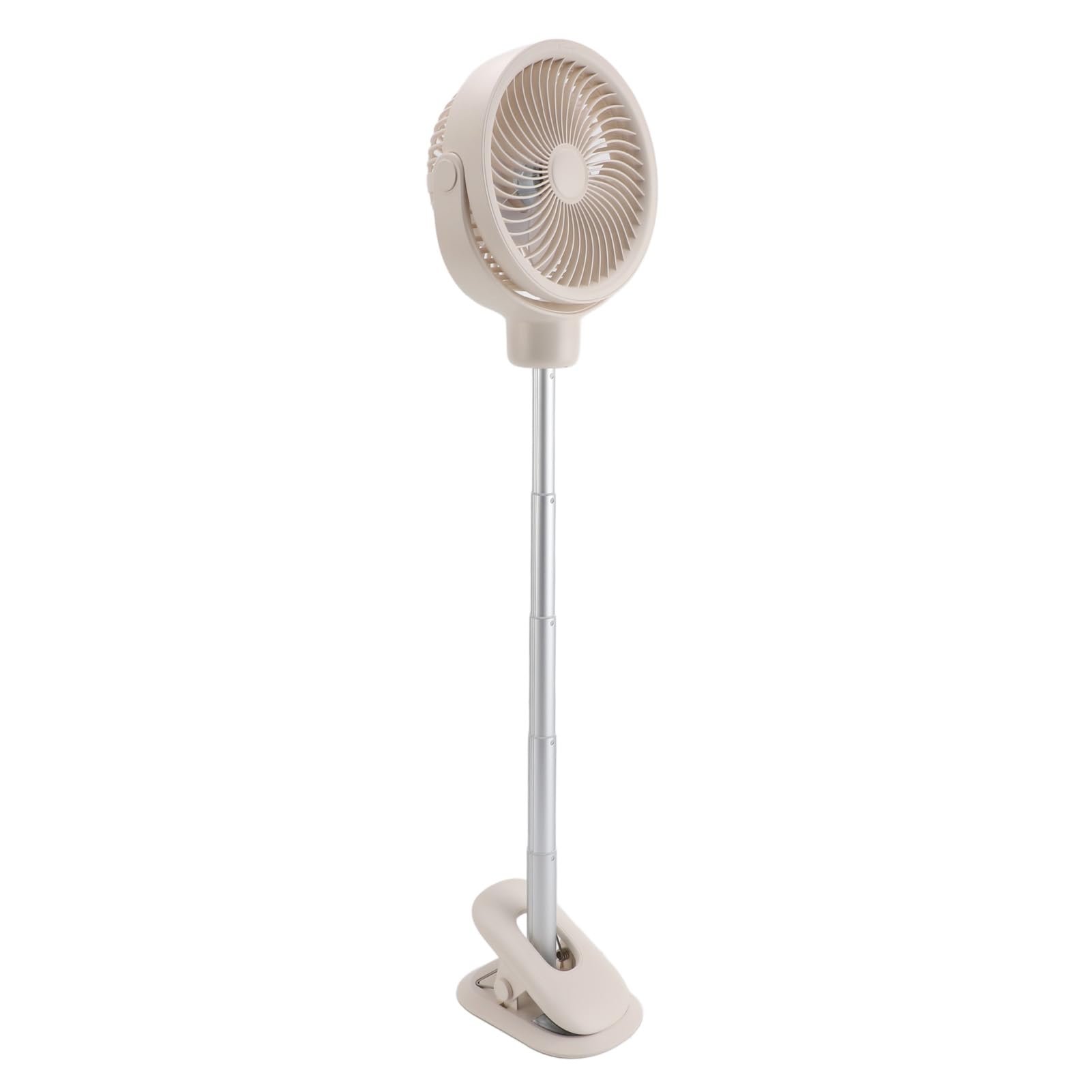 Topiky Ventilatore da Scrivania Oscillante, Ventola Telescopica con Clip con Luce Notturna a LED, Ventilatore da Tavolo Piccolo Ricaricabile Tramite USB, Portatile Silenzioso a 4 velocità per