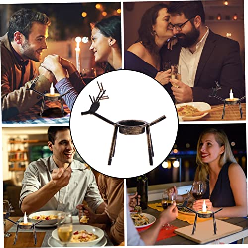 Osaladi 2Pcs Tea Party Candlesticks Elk Tealight Light Home Gift Table Holder Reindeer Gifts Iron Creative Adornment Decoration Candlestick Votive Christmas Candle Favor Metal Bronze #TOP7