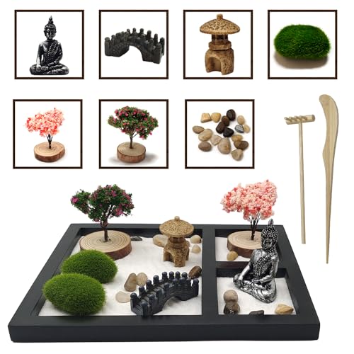 LuXianYS Zen Garden Kit, Mini Zen Garden Home Decoration, Fine Zen Sand - Image 3