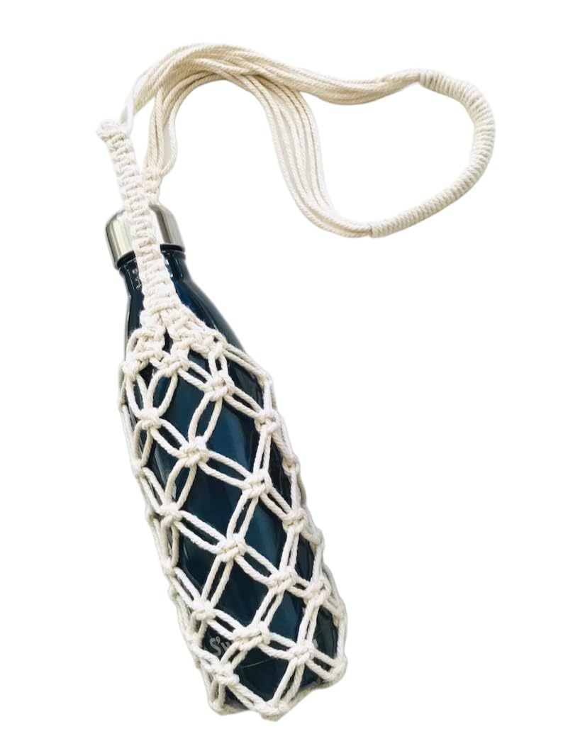 Macrame Water Bottle Holder, Water Sling Bag, Bottle Carrier, Macrame Bag, Water Bottle Sling, Gift | Cross Body Bag | Water Bottle Holder | 100% Cotton Size 80 CM (B0B5QKNNBL) Amazon Price History, Amazon Price Tracker
