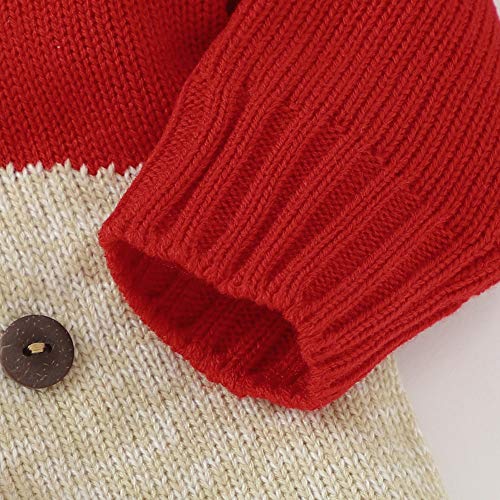 HUAGE Unisex Baby Kersttrui Baby Winter Eendelige Trui Baby Trui Romper Kerst Elanden Jumpsuits Gebreide Rendier Bodysuit Met Knopschakelaar Geschikt Voor 0-24 Maanden Baby Jongens - Afbeelding 8
