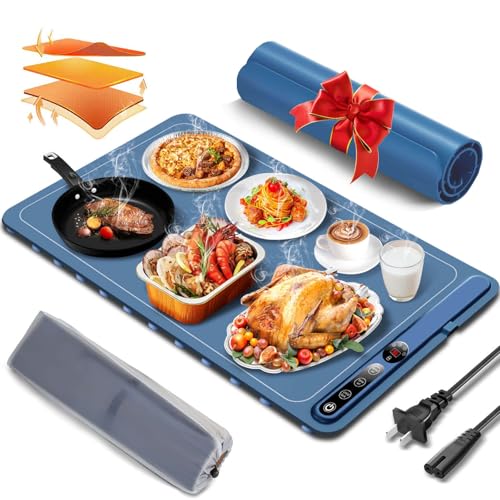 Rollable Silicone Food Warming Mat with 3 Temp-Settings
