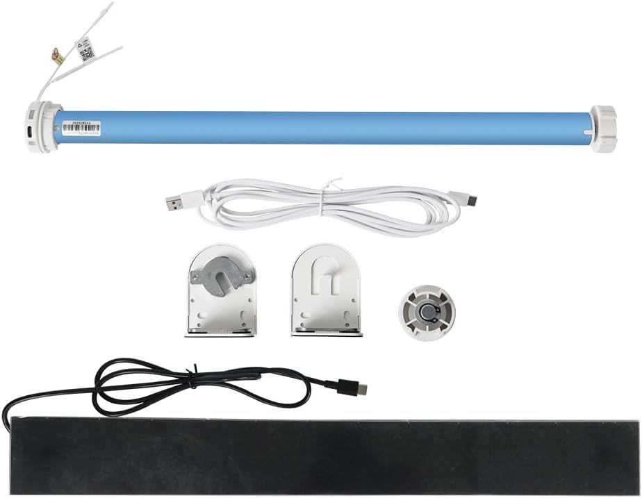 Matter Thread Smart Blinds Motor for 38mm Tube, Direct Connection with Home & Google Home & SmartThings | Automated Roller Shade Motor for Matter Smart Home (Only Motor with Solar Panel)