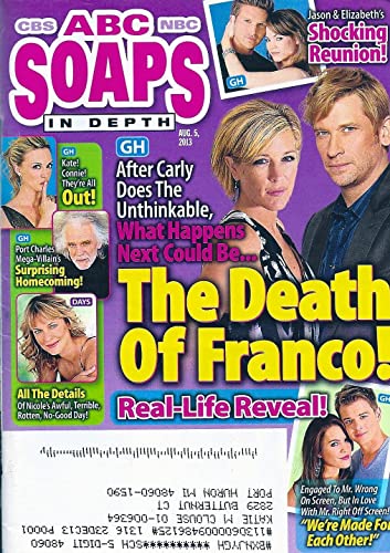 Roger Howarth, Laura Wright, Chad Duell, Kristen Alderson, Kelly Thiebauld, General Hospital, Tuc Watkins - August 5, 2013 ABC Soaps in Depth Magazine