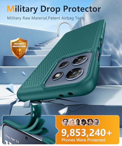 Image of FNTCASE for Moto G 2026 /2025 Case: Moto G Play 2026 /Moto G Power 2025 Case Dual Layer Military Protective Heavy Duty Cell Phone Cover with Screen Protector Shockproof Rugged Non Slip Textured (Green)