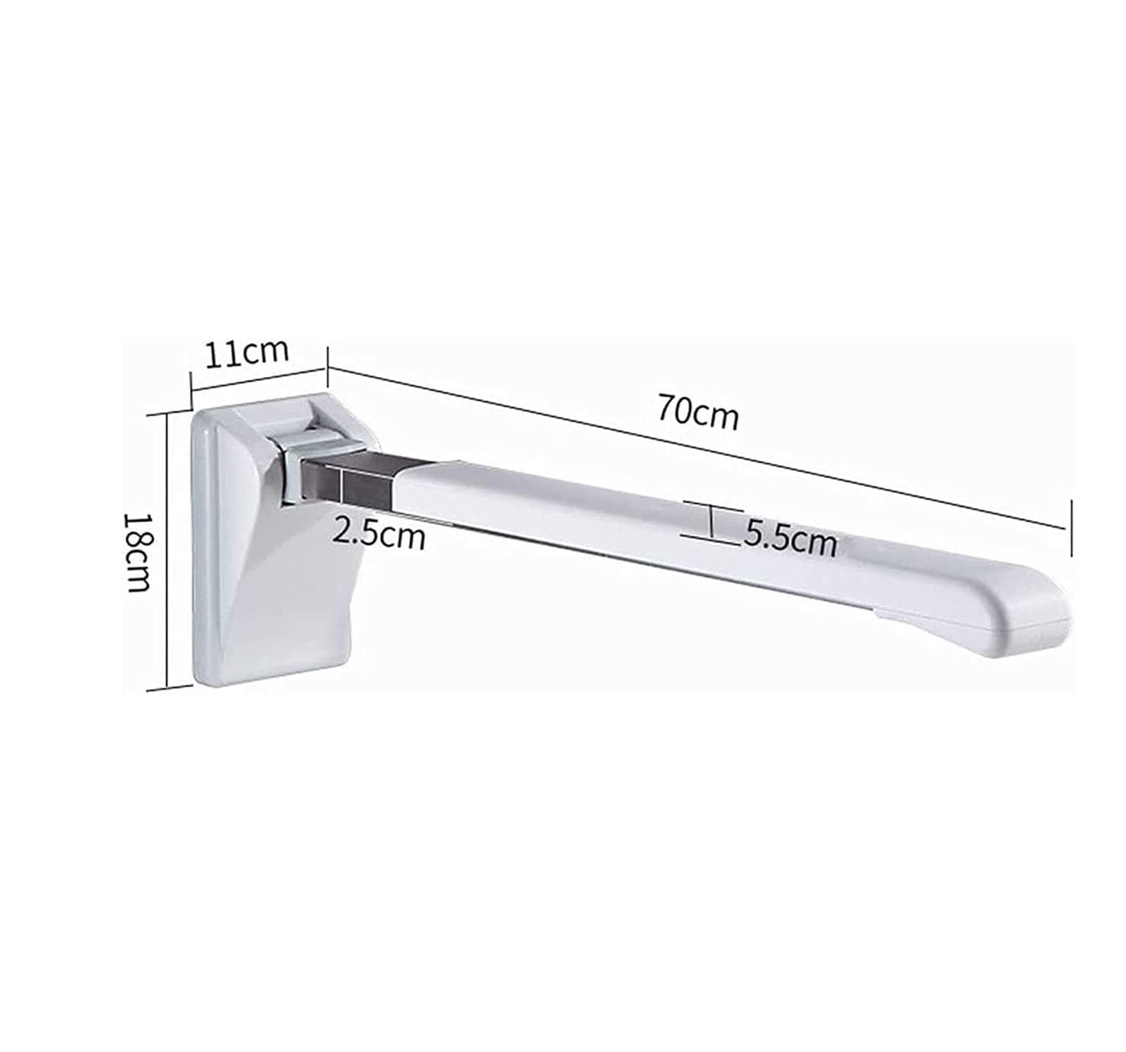 Barras de Seguridad para Baño, Barra de asidero plegable y abatible para WC - Barra de asidero de seguridad montada en la pared para el cuarto de baño - Ancianos, bariátricos, discapacitados Barra de