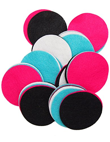 Image of Playfully Ever After Black, Pink, Turquoise & White Craft Felt Circles (2 Inch - 58pc)