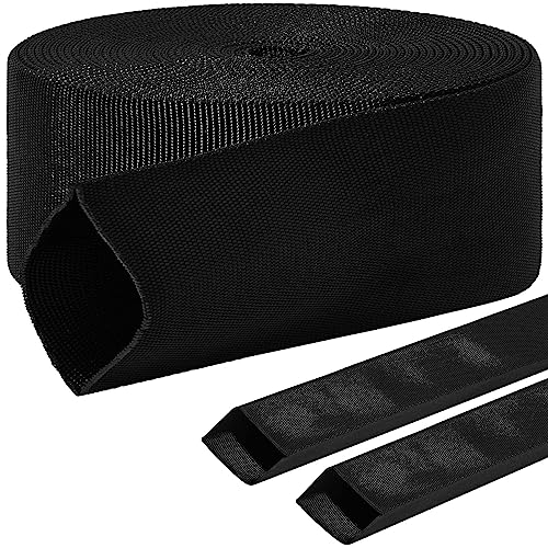 Image of Hanaive 26 ft Nylon Hydraulic Hose Protector Sleeve Tig Torch Cable Cover Black Protective Cover Hose Sheath Hydraulic Wrap Cutting Wire Sheath Sleeve Management Wrap for Cord Tig(2.25 Inch Id)