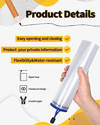 Image of SUNEE Plastic Mesh Zipper Pouch 6.8x9.2 in (9 Colors, 18 Packs),Extra Large Water-Resistant Zip Bag for School Office Supplies, Puzzles & Games Organizing Storage