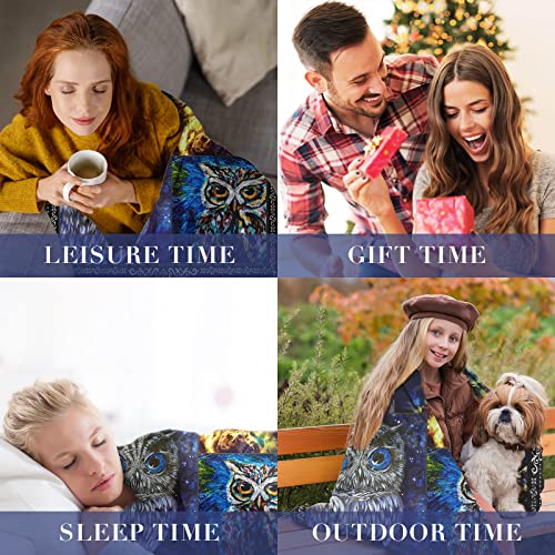 Owl Blanket, Soft Warm Fuzzy Fleece Plush Blanket 60''X50'', Smooth Cozy Flannel Throw Blanket For Bed/Couch/Office/Camping #TOP4