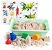 Produktbild Genio Kids Magic Sand Castle Set - 1 kg Knetsand, 4 Sandknete Burgenförmchen Zubehör - Magischer Knete Sand Geschenke für Kinder, Mädchen und Jungen (classic)