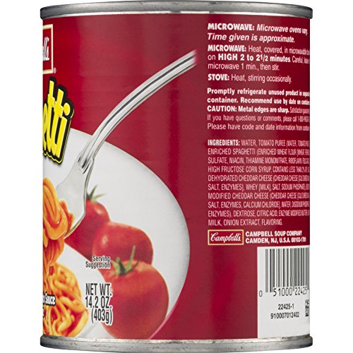 Campbell's, Spaghetti In Tomato Sauce With Cheese, 14.2Oz Can (Pack Of 6) #TOP2