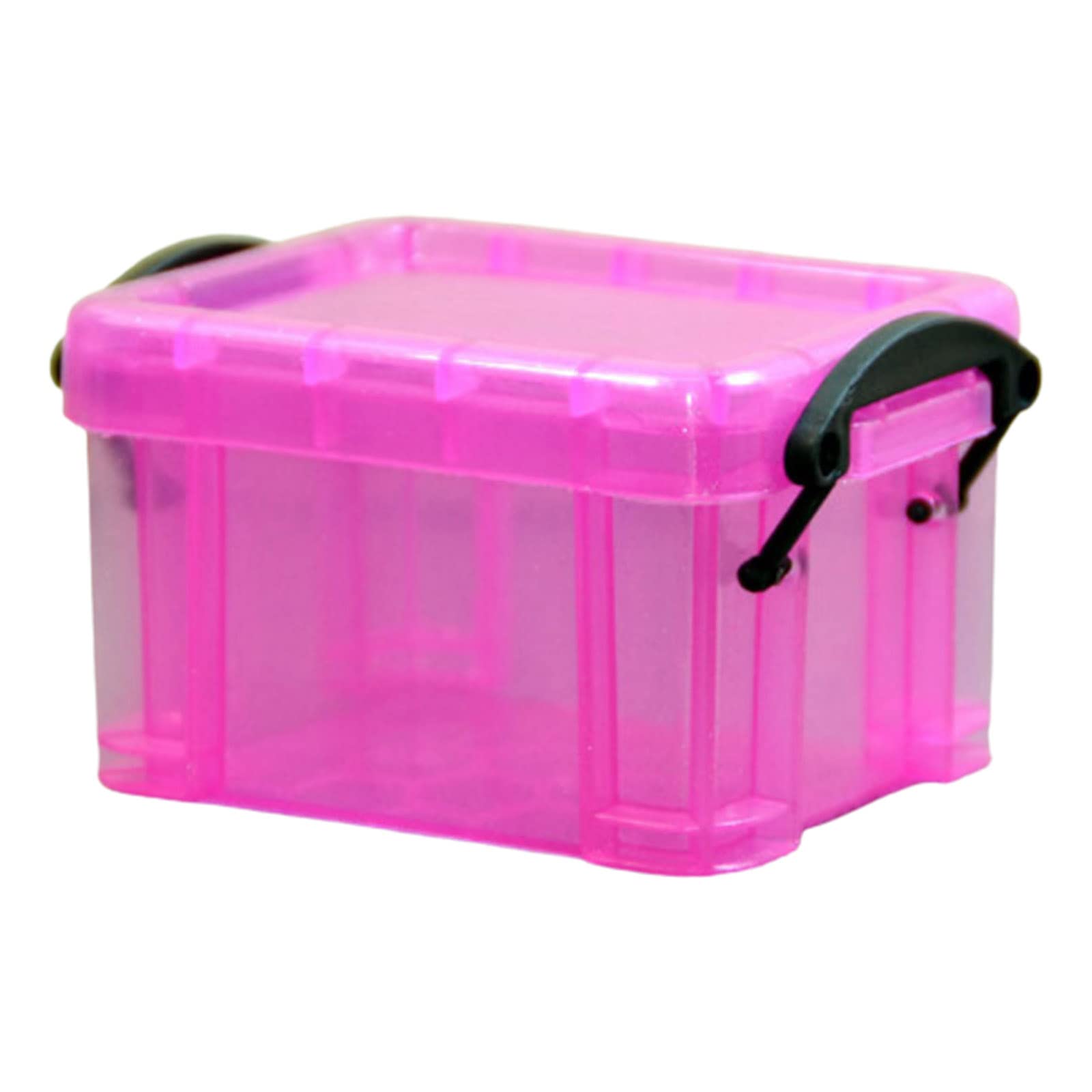 QishGO Small Plastic Box with Locking Lid Organizer Container for Jewelry Beads Small Crafts Items Accessories Home Office-purple-color