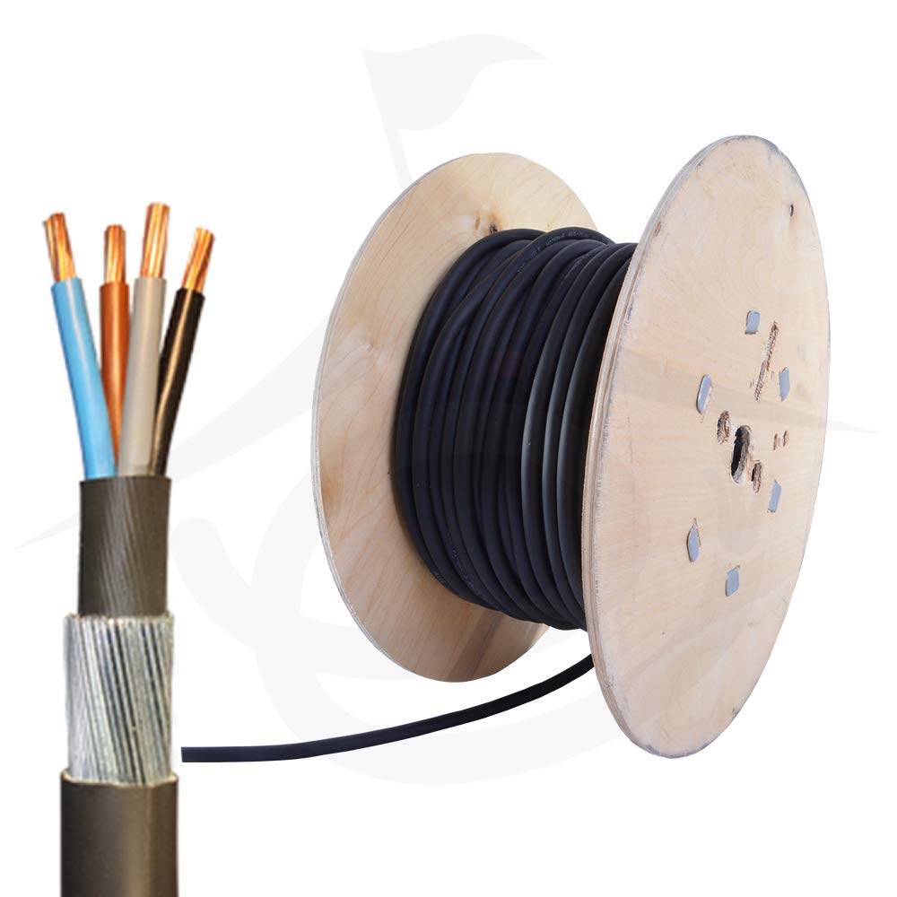 50m Drum 4mm 4 Core SWA Steel Wire Armoured Outdoor Cable 6944X XLPE SWA PVC