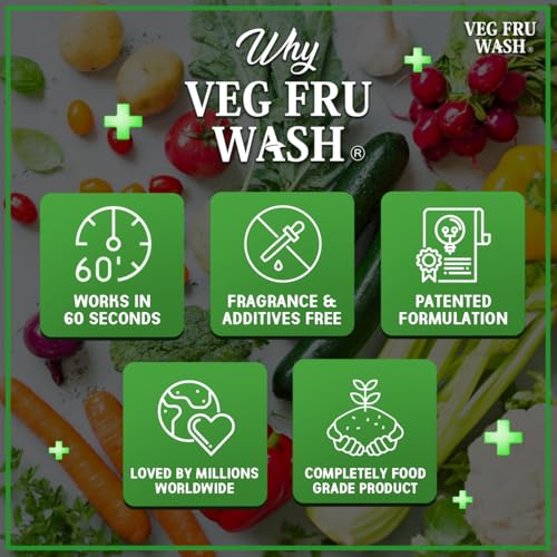 Image of Natural Fruit & Vegetable Wash Liquid - 5L Economy Pack, Removes Pesticides, Wax & Bacteria, Food-Grade Disinfectant Works in 60 Sec, Patented & Scientifically Proven Detoxifying Solution