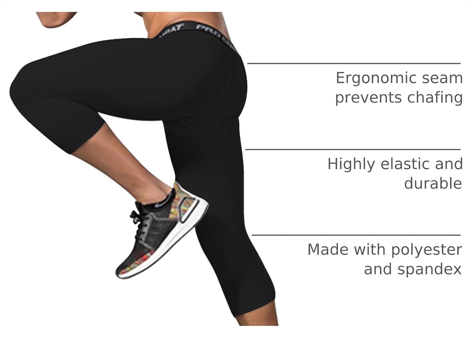 Mens 3/4 Compression Pants Athletic Leggings Running Tights