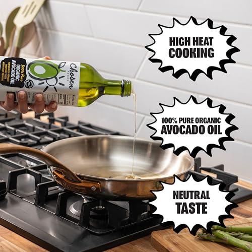Image of Chosen Foods Organic Avocado Oil, 16.9 Fl Oz - All Purpose Cooking Oil made from 100% Pure Avocados - Non-GMO, Gluten-Free, Keto Friendly, Glyphosate Free - 500mL (Pack Of 1)