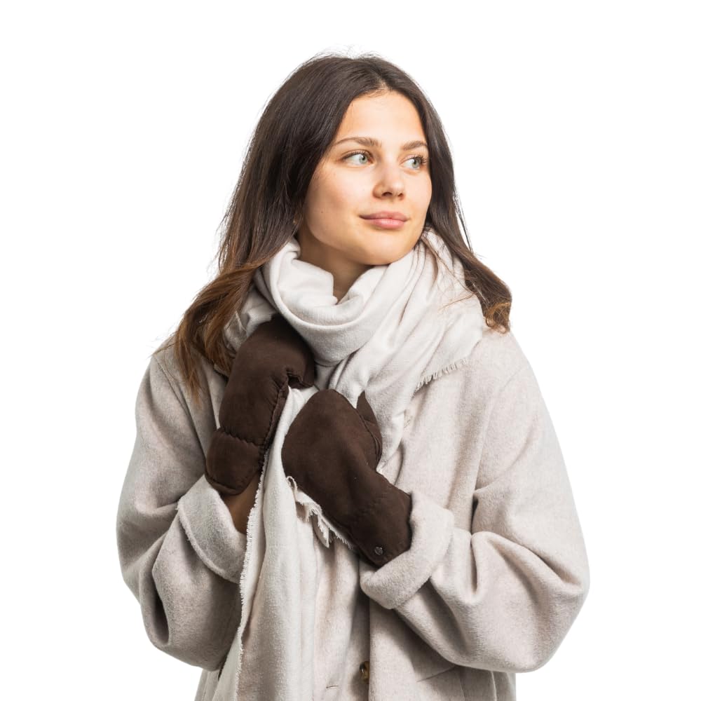 Rękawiczki ze skóry jagnięcej z czystej wełny merynosów, eleganckie uszyte, rękawiczki z jagnięcej skóry na zimę