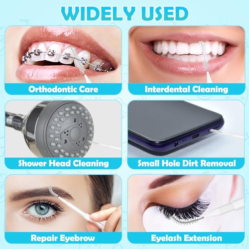 Image of MAPVOLUT 120 Pieces Interdental Brushes, Braces Brush Cleaner Orthodontic Flossers Toothpicks Floss Picks for Braces Kit for Teeth Cleaning Tools Spiral Dental Brush Head for Efficient Oral Care White