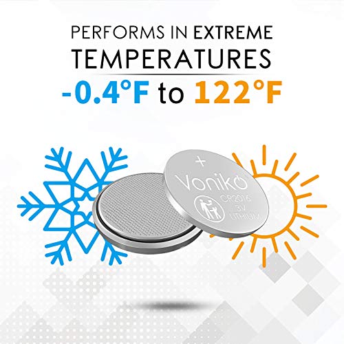Voniko 3V 2016 Battery 12 Pack – Button Cell 2016 Batteries – Lithium Cr2016 3 Volt Coin Battery – Child-Protection Packaging, 7 Years Shelf Life #TOP1