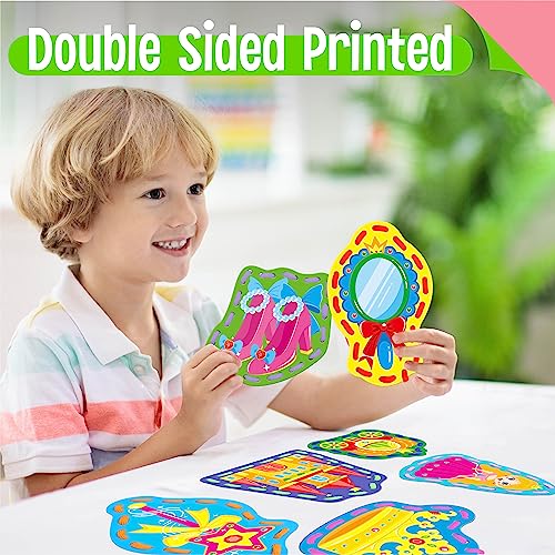 Image of 9 Pieces Kids Lacing Cards, Double-Sided Sewing Cards in 9 Princess Theme Cards with 9 Colorful Laces, Fantasy Development Toys for Kids, Educational and Learning Activity