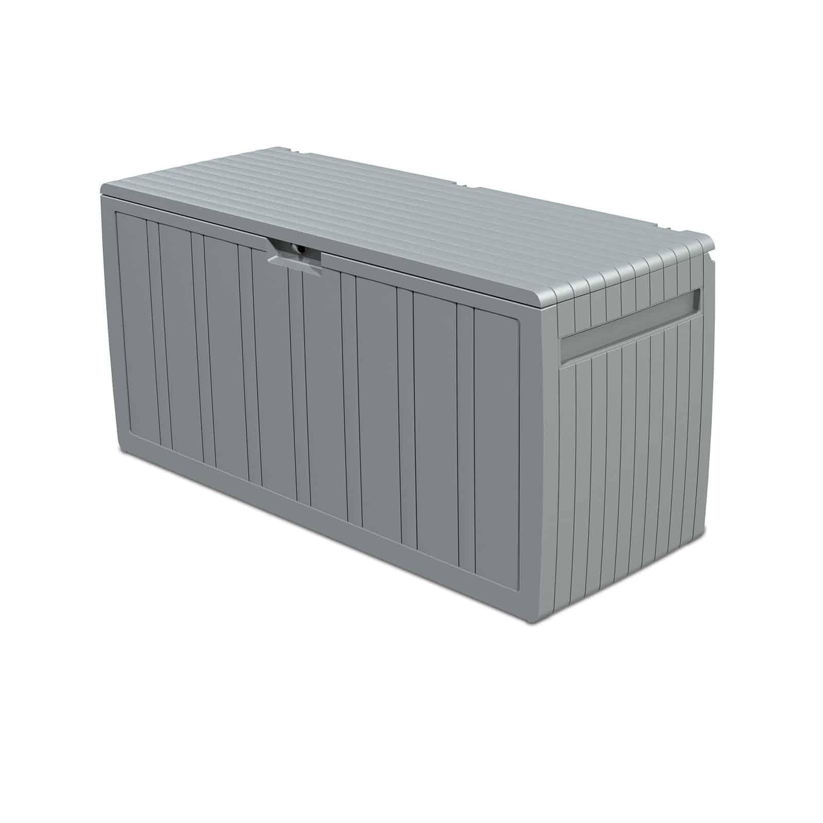 Gardiun Baúl de Almacenaje Fabricado en Resina Top 117x45,5x57,50 cm 270L Montaje en Clic con Sistema de Cierre en Color Gris