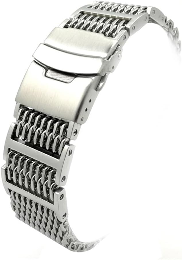 Stainless Steel Watch Band - 22mm Quick Release Shark Mesh Metal Watch Bracelet Strap Replacement for Men Women