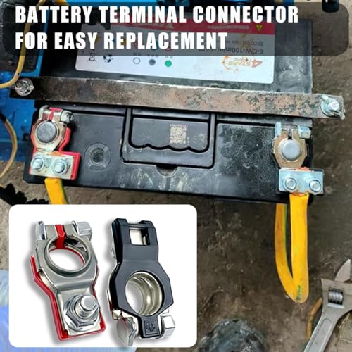 Battery Terminals, Battery Terminal Connector, Top Post Battery Cable Terminal Clamp Set, Positive and Negative 1 pair, Automotive Accessories Universal for Nissan 243407F000 243407F001