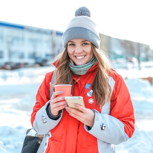 Image of Giegxin 40 Pcs Winter Pins Bulk Snowflake Snowman Blue and White Brooch Holiday Lapel Pin Polar Bear Penguin Jewelry for Backpack Clothes Bags Accessories Gifts