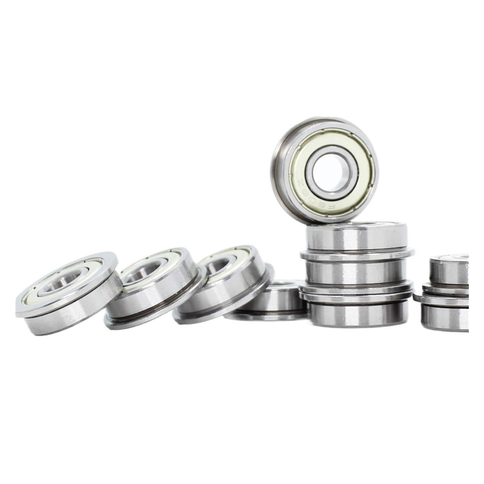 Bearing, F608ZZ Flange Bearing 8x22x7 Mm ABEC-1 Flanged Ball Bearings 10Pcs Wear Resistance