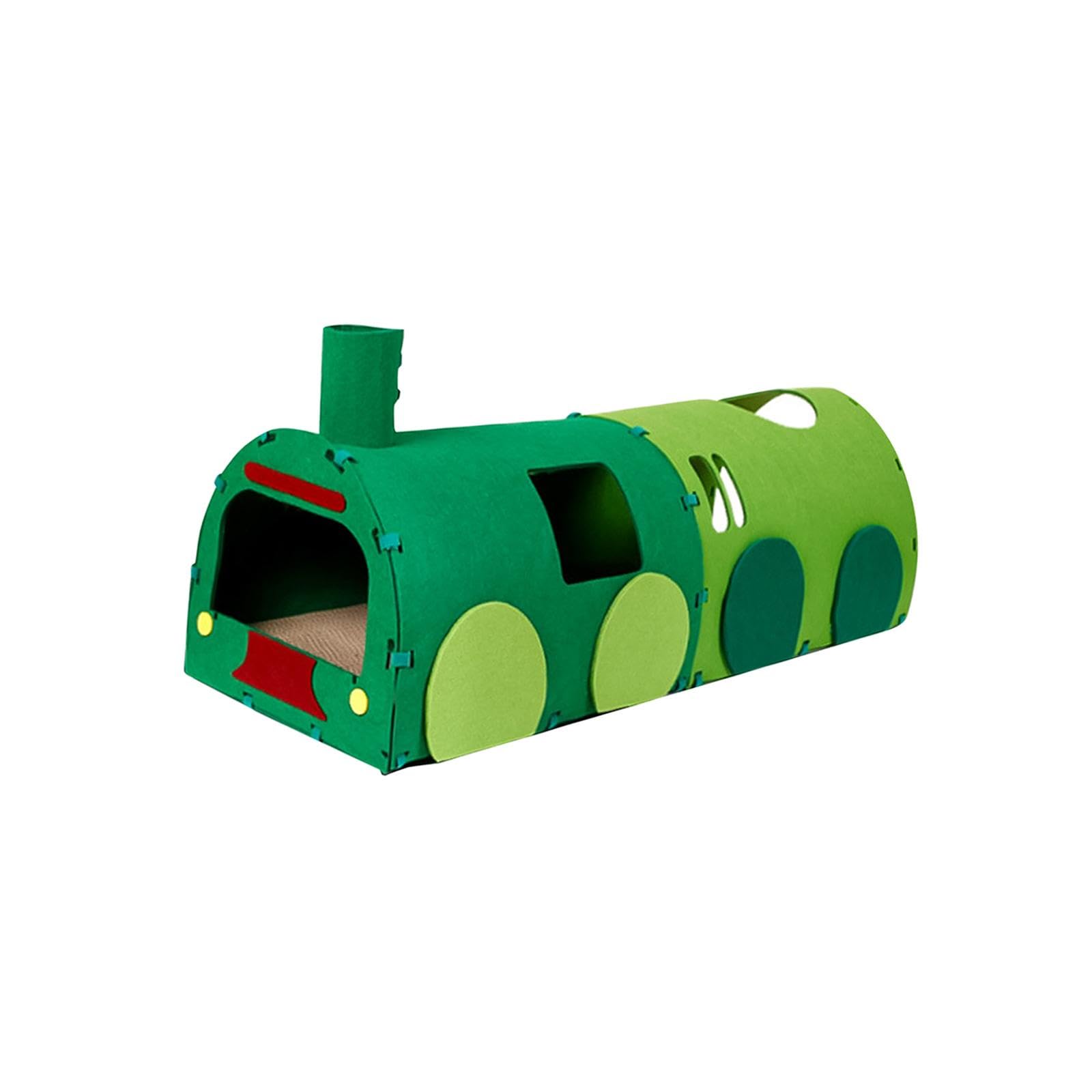 Jouet Interactif pour Chat en Forme de Tunnel, Tube de Jeu en Forme de Train Fabriqué en Tissu Non Tissé,