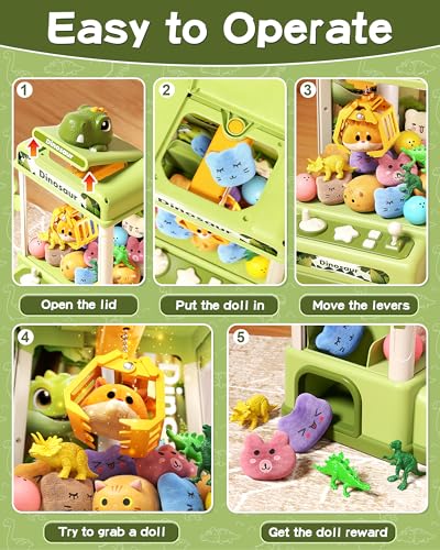 Image of STACTCUTE 32PCS Dinosaur Claw Machine for Kids (Small)