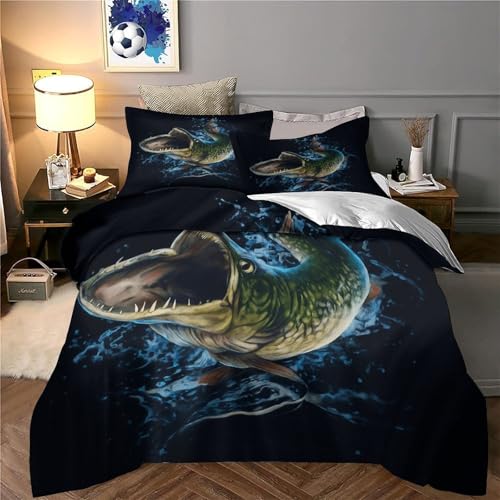 Housse de couette King 220x240cm à carreaux bleus en microfibre avec fermeture - 6