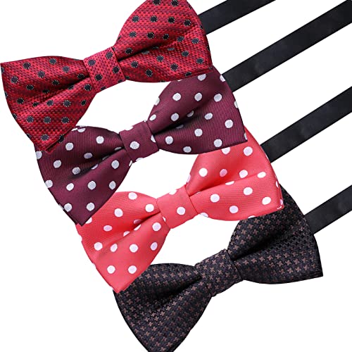 Image of AUSKY 8 PACKS Elegant Adjustable Pre-tied Bow Ties for Men Boys (1&4&5&6&8 Pack for option)