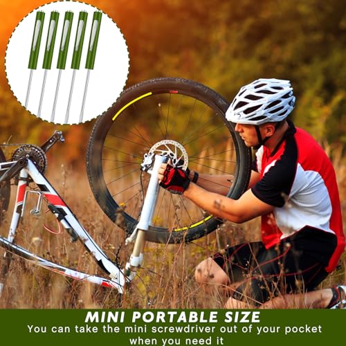 Image of Minatee 30 Pcs Pocket Screwdriver Mini Tops and Pocket Clips Magnetic Slotted Screwdriver with Magnet Small Slotted Screw Driver for Mechanical Electrician Technician Repair Tool(Dark Green)