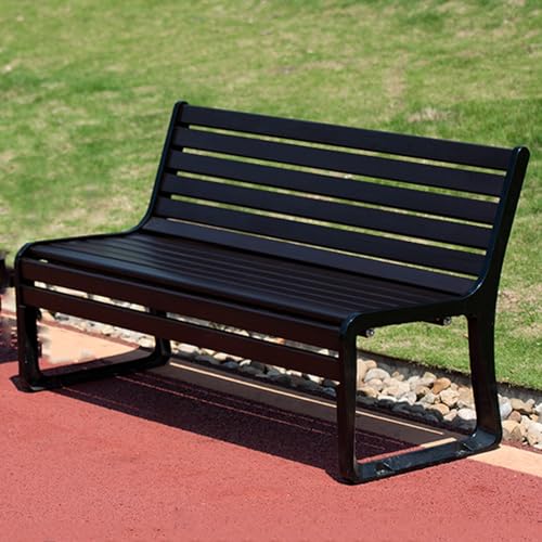 Genérico Banco de jardín con Asiento de Listones, Banco de Patio de Chapa de aleación, Silla con Proceso de fundición Integrado, Banco de Patio con Respaldo, Puede soportar Aproximadamente 400 kg (co