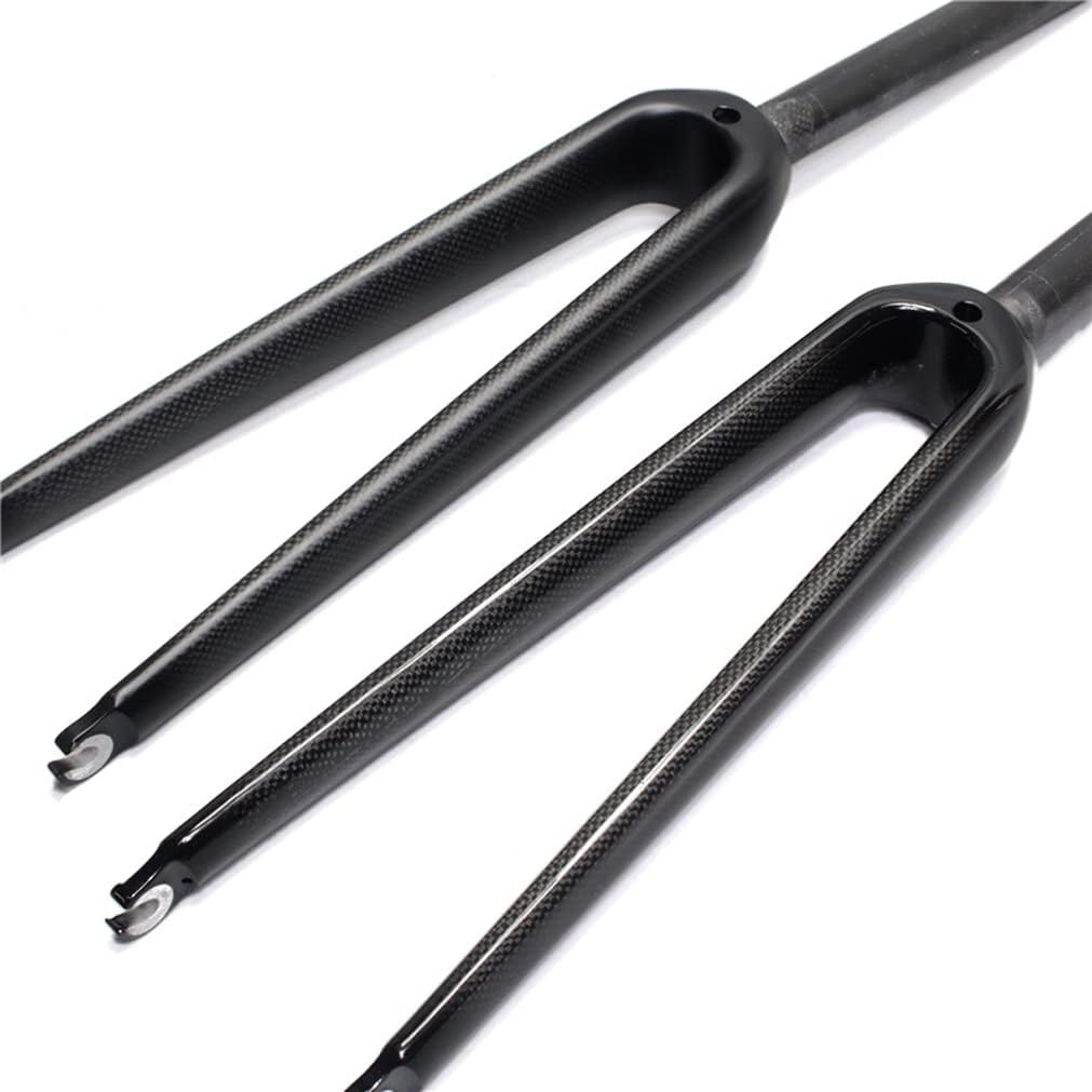 HSQMA Carbon Fiber Road Bike Rigid Fork 700C Rim Brake Bicycle Front Forks Ultralight (Color : 700c Matte Black)