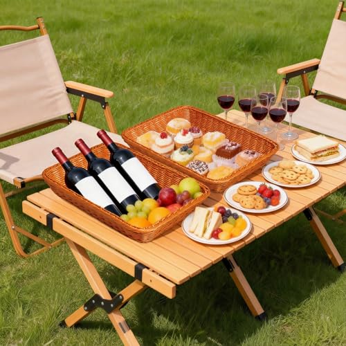 6-Piece Large Bread Basket Set for Snacks & Fruits - Stackable Storage