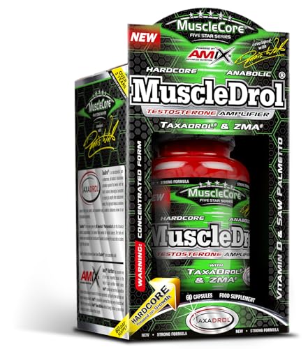 AMIX - MUSCLEDROL - 60 CAPS - Complemento alimenticio - Vitamina D y Saw Palmetto - Aumenta la fuera y la energía