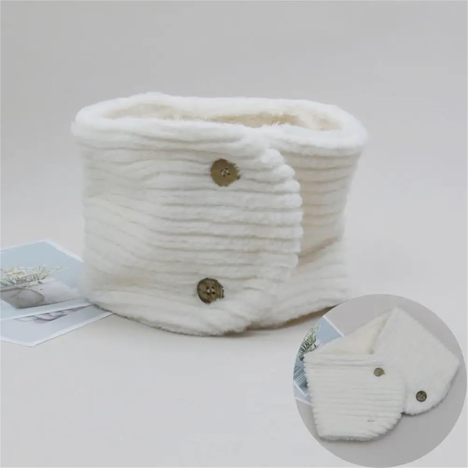Lawsen 2Pcs Warm Scarf Unisex Cozy Winter Soft Fleece Lined Neck Warmer for Weather Comfort