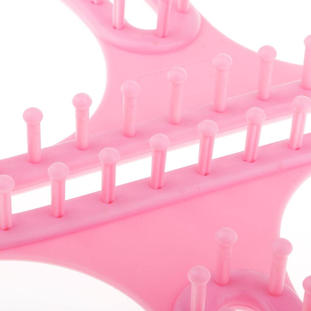 Kit de Tricotin Comprend Planche à Tricoter Métier à Tisser en Plastique Aiguilles Crochet Tube Creux Conçu pour La Création D'Écharpes Bonnets Châles, Rose