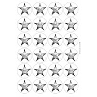 Cowboy Sheriff Circular Matt Paper Stickers A4 Sheet of 24 (Each Sticker is 45mm Diameter)