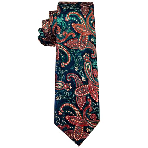 Image of YourTies Paisley Men's Necktie Woven Silk Floral Ties for Men Designer Formal Business Party Wedding