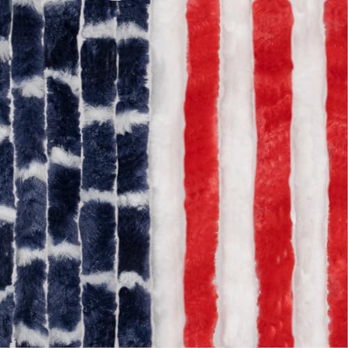 Moritz Flauschvorhang 90 x 220 cm USA I Türvorhang aus Chenille I als Fliegenschutz I Insektenschutz für Camping Wohnwagen