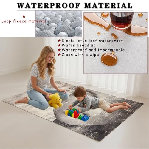 Tapis de salon moderne lavable 70x140cm résistant et imperméable - 3