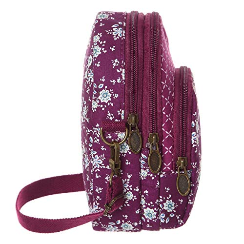 Small Crossbody Bag for Women Floral Cell Phone Purse Wallet Mini Shoulder Handbag Ladies Canvas Coin Pouch3