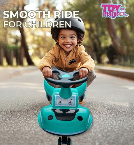 Image of ToyMagic Rideon Swing Car - Non Electric|Safe, Sturdy & Fun Ride-on Toy for Kids| Perfect for Indoor & Outdoor Adventures | Promotes Active Play|Weight Capacity Upto 75kg,Multicolor
